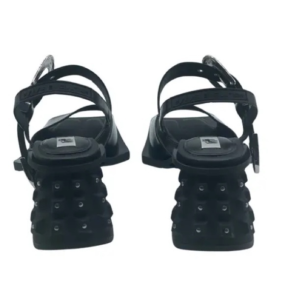 EYTYS Arizona Black leather crystal edgy sandals size 38 - Picture 3 of 8